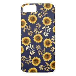 Sonnengelbe goldene Navy Sonnenblumen Blätter Must Case-Mate iPhone Hülle