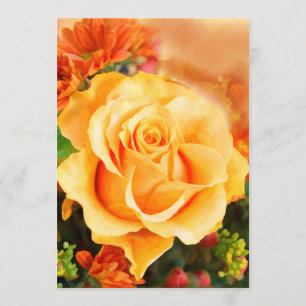 Sonnengelber Rose in Bouquet Einladung