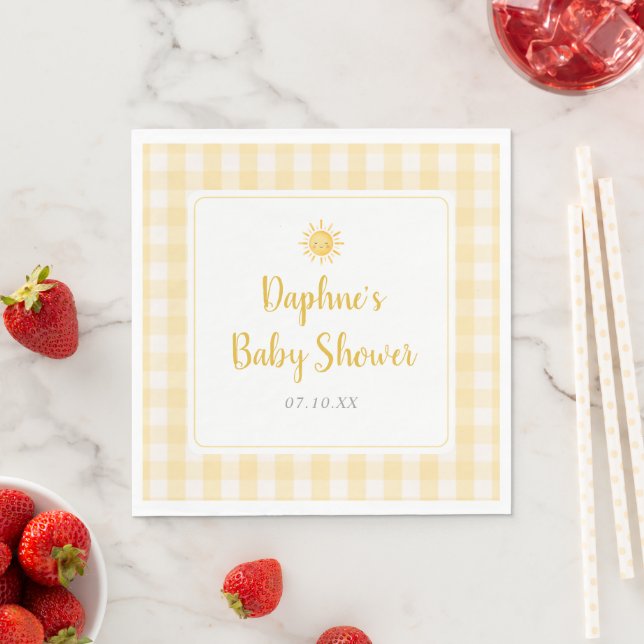 Sonnengelbes Baby-Shower Servietten (Beispiel)