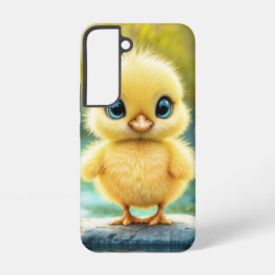 Sonnengelbes flauschiges Huhn blauäugiger Vogel Samsung Galaxy Hülle