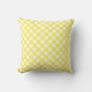 Sonnengelbes Gingham Kissen