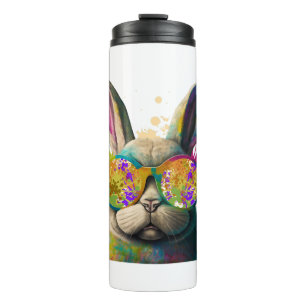 Sonnengesicht Cool Osterhase mit Brille Thermosbecher