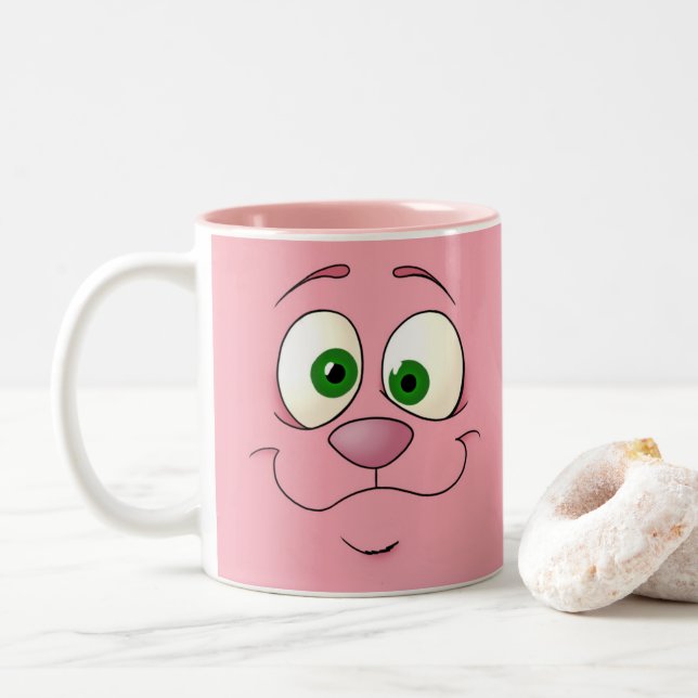 Sonnengesicht, mit Zitat Zweifarbige Tasse (Mit Donut)