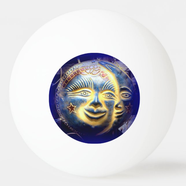 Sonnengesicht/ Modemgesicht Tischtennisball (Rückseite)