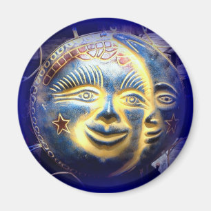 Sonnengesicht/Modemgesichtsblauer Magnet