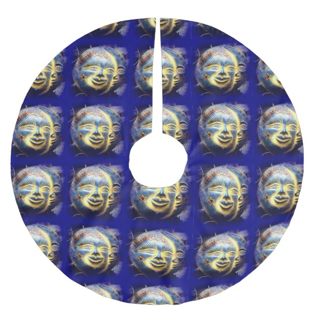 Sonnengesicht/Modemgesichtsröcke Polyester Weihnachtsbaumdecke (Vorderseite)