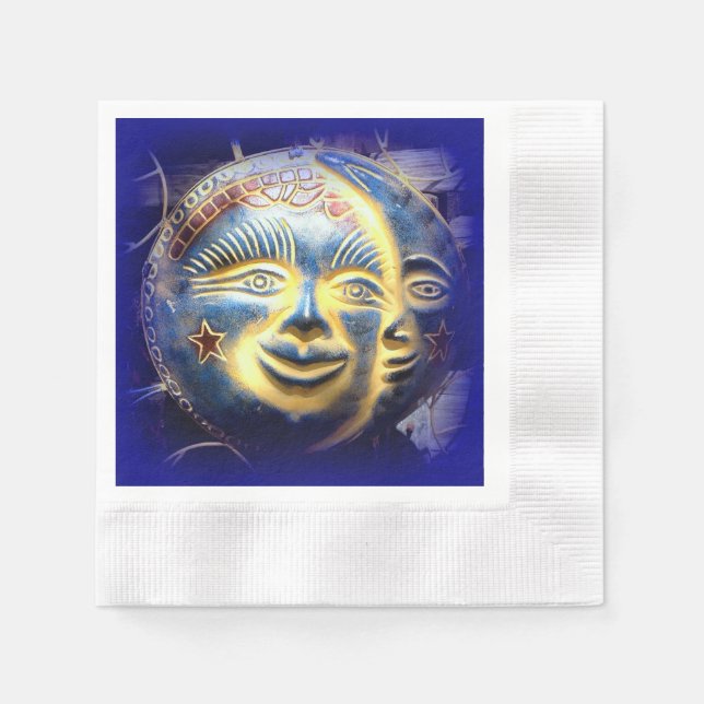 Sonnengesicht/Modemopapier Servietten (Vorderseite)