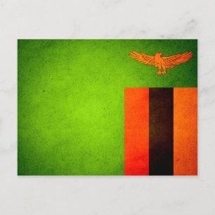 Sonnengetränkte sambische Flagge Postkarte