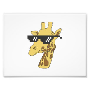 Sonnengiraffe mit Sonnenbrille-Illustration Fotodruck