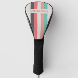Sonnengleiches Korallen-Pin-Gestreift mit Namen Golf Headcover