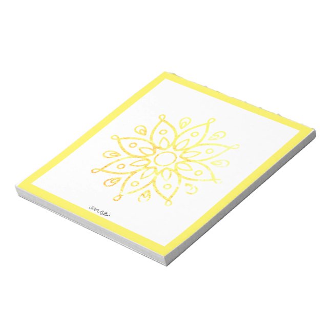 Sonnengoldgelbe Blume SOORYA Notizblock (Rotiert)