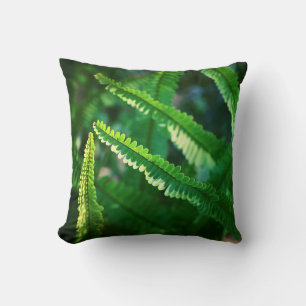 Sonnengrüne Farnpflanzen-Blätter Kissen Zierkissen