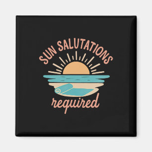 Sonnengrüße erforderlich Strand-Yoga-Sonnenaufgang Magnet