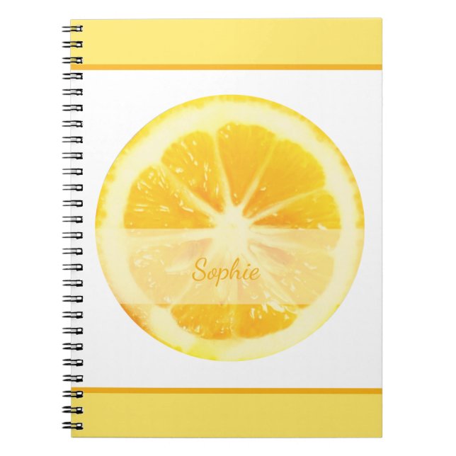 SONNENHELL GELBE PERSONALISIERT LEMONFRÜCHTE NOTIZBLOCK (Vorderseite)