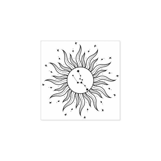 Sonnenhoroskop Stier | Sternzeichen Astrologie Gummistempel (Prägung)