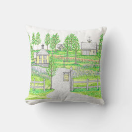 Sonnenhügel-Farm Grün Kleiner Wurfkissen Kissen