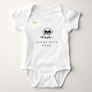 Sonnenhundev Welpe Benutzerdefinierter Name Baby Strampler