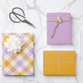 Sonnenhut Gingham Geschenkpapier Set