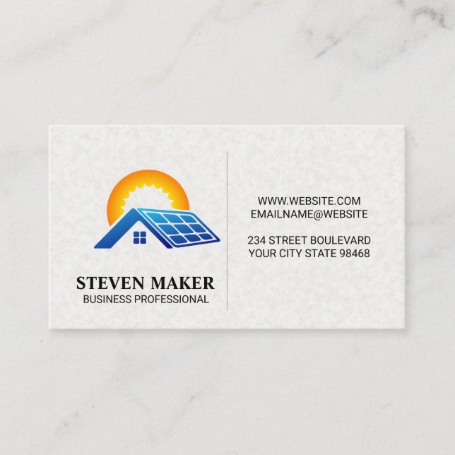 Sonnenkollektor | Sonnenenergie Visitenkarte (Vorderseite)