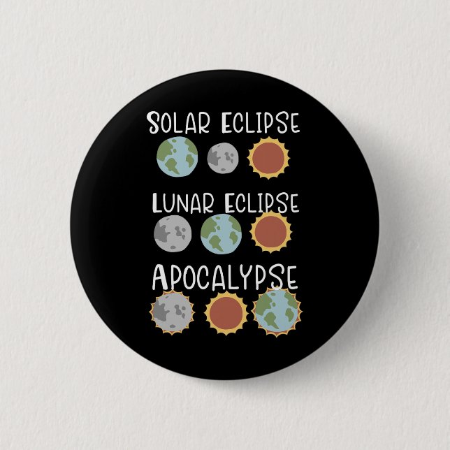 Sonnenkollektor und Apokalypse am 8. April 2024 Button (Vorderseite)