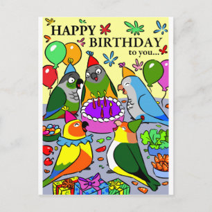 Sonnenkonure gcc Quaker Caique Senegal Papagei glü Postkarte