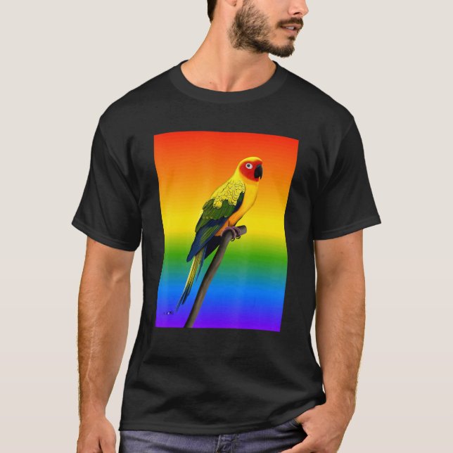 Sonnenkonure Regenbogen Vogel Vogel Vogelbeobachte T-Shirt (Vorderseite)