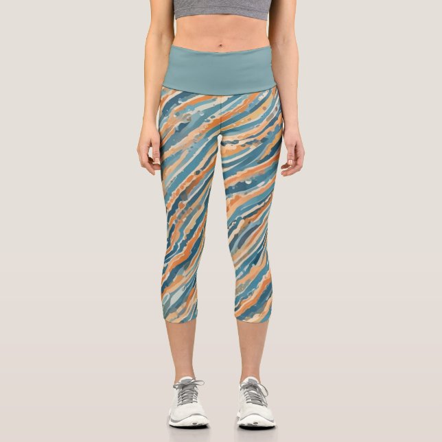 Sonnenküss Wasserfarben Capri Leggings (Vorderseite)