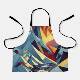 Sonnenlage hinter Bergspitzen 5 Schürze