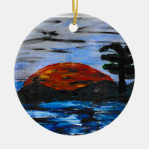 Sonnenlandschaft Keramik Ornament