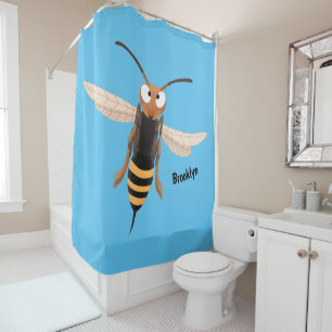 Sonnenlich wütende Hornet Wespe Cartoon Illustrati Duschvorhang