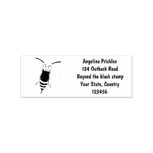 Sonnenlich wütende Hornet Wespe Cartoon Illustrati Gummistempel