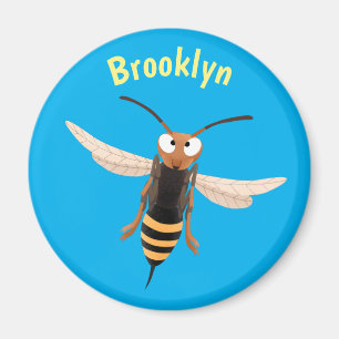 Sonnenlich wütende Hornet Wespe Cartoon Illustrati Magnet