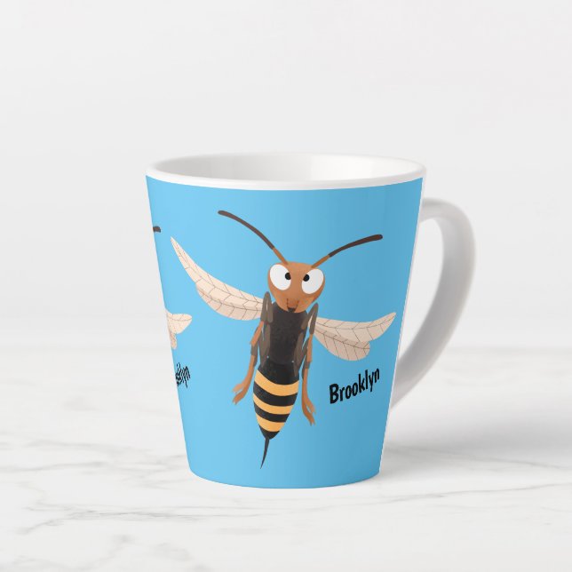 Sonnenlich wütende Hornet Wespe Cartoon Illustrati Milchtasse (Rechte Ecke)