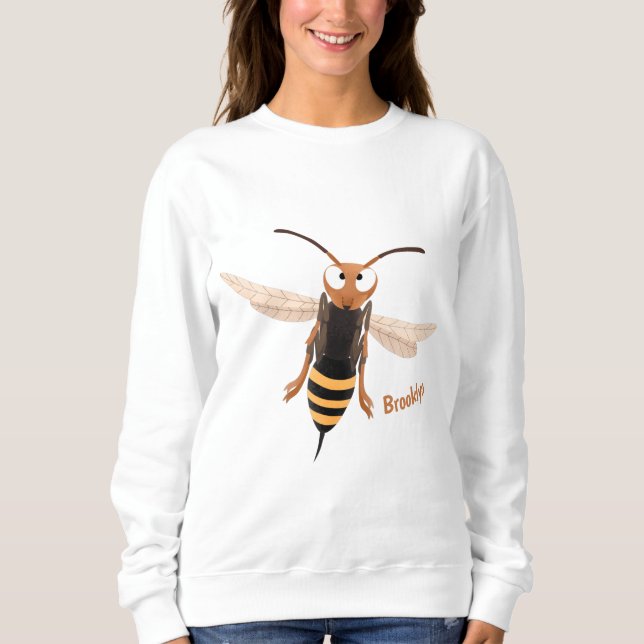 Sonnenlich wütende Hornet Wespe Cartoon Illustrati Sweatshirt (Vorderseite)