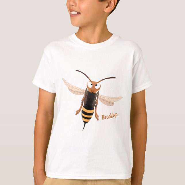 Sonnenlich wütende Hornet Wespe Cartoon Illustrati T-Shirt (Vorderseite)
