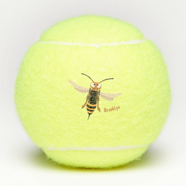 Sonnenlich wütende Hornet Wespe Cartoon Illustrati Tennisbälle (Vorderseite)