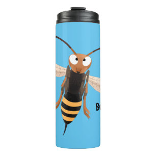 Sonnenlich wütende Hornet Wespe Cartoon Illustrati Thermosbecher