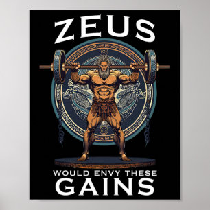 Sonnenliche Bodybuilding Muskel Spaß Griechen Gott Poster