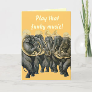 Sonnenliche Elefanten spielen Geburtstag Musik Karte