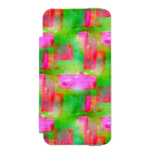 Sonnenlicht abstrakt in Gelb und Rosa gemalt Incipio Watson™ iPhone 5 Geldbörsen Hülle