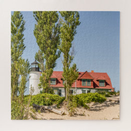 Sonnenlicht auf dem Point Betsie Leuchtturm Puzzle