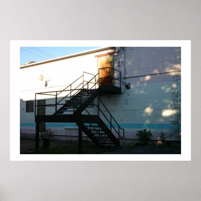 Sonnenlicht auf Treppe Poster (Vorne)