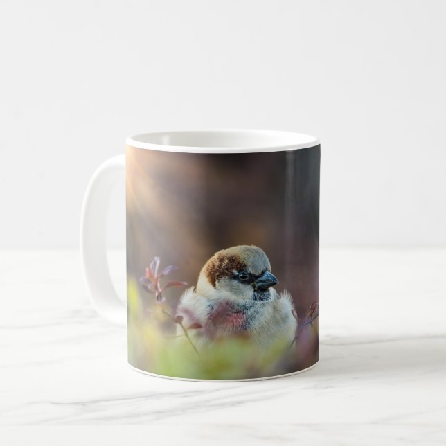 Sonnenlicht Badefinch Tasse (Vorderseite Links)