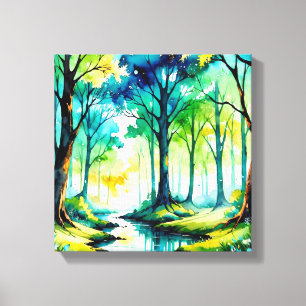 Sonnenlicht durch den Wald Leinwanddruck