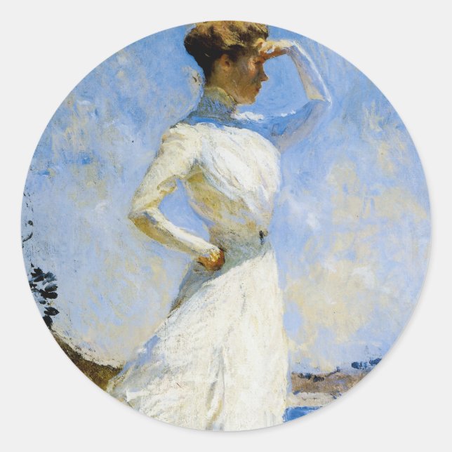 Sonnenlicht durch Frank Benson Runder Aufkleber (Vorderseite)