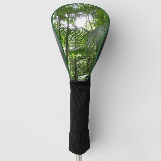 Sonnenlicht durch Regenwaldkanopie tropisches Grün Golf Headcover (Vorderseite)