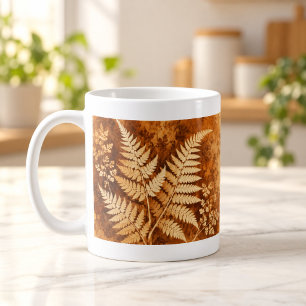 Sonnenlicht-Farne Sepia-Botanik-Tasse Kaffeetasse