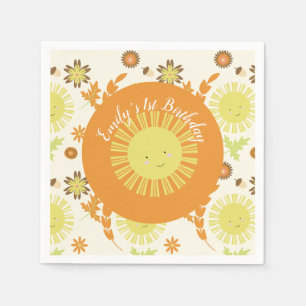 Sonnenlicht Herbst Geburtstagsfeier Serviette