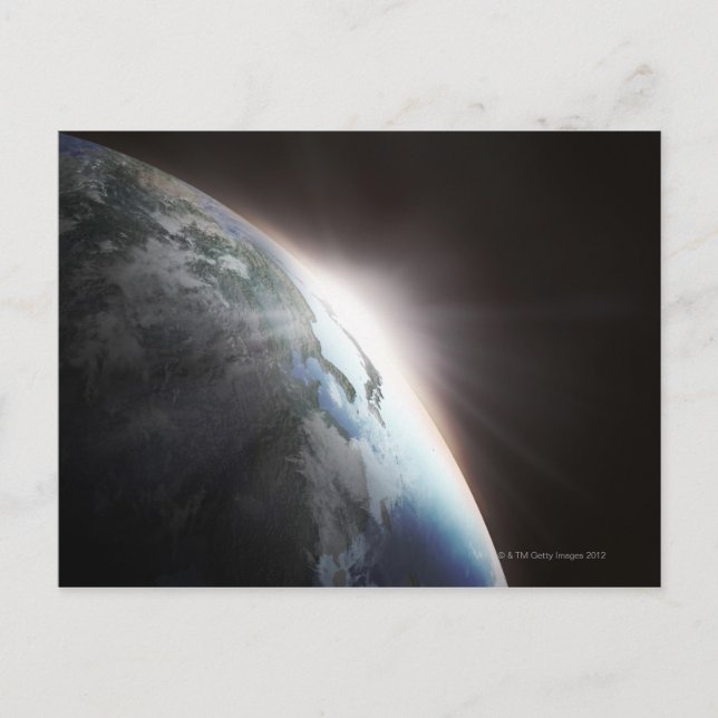 Sonnenlicht hinter der Erde 2 Postkarte (Vorderseite)