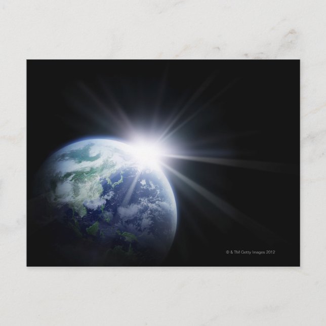 Sonnenlicht hinter der Erde 4 Postkarte (Vorderseite)